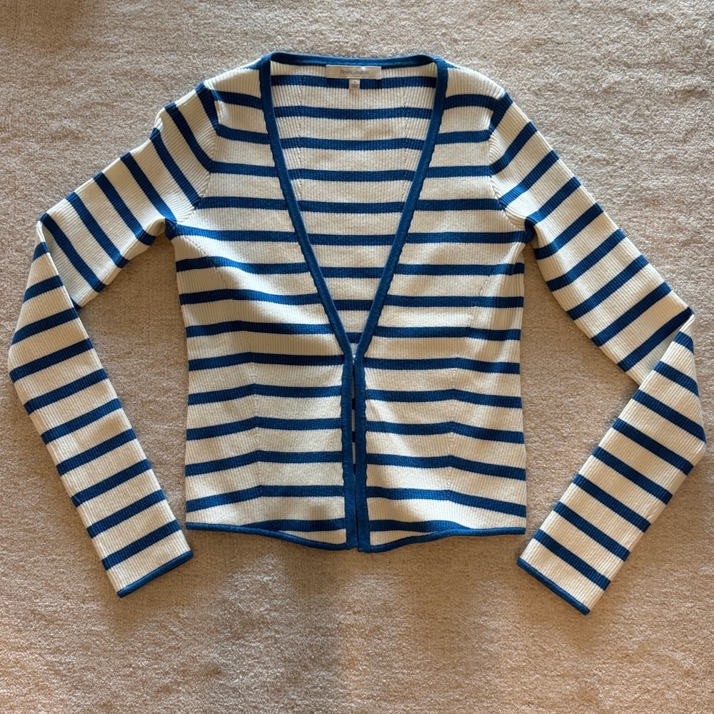 Favorite daughter the Caroline crop cardigan French blue stripe nwot